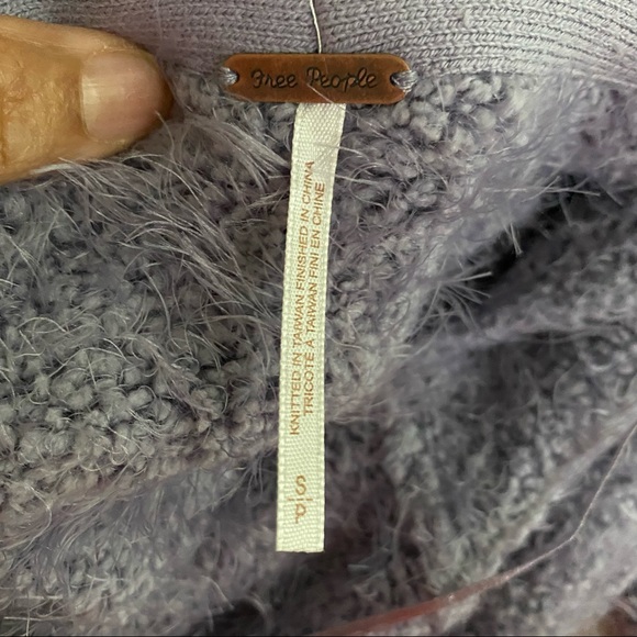 Free People women’s size small Icing Falling Star Pullover Purple Fuzzy Sweater - Picture 14 of 16